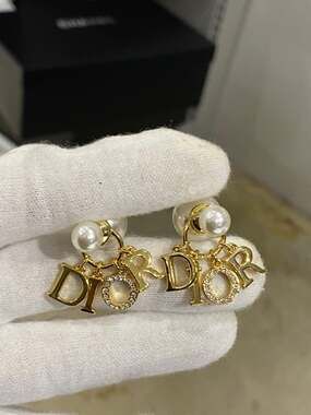 Christian Dior Tribales DIOR Letter Charm Earrings